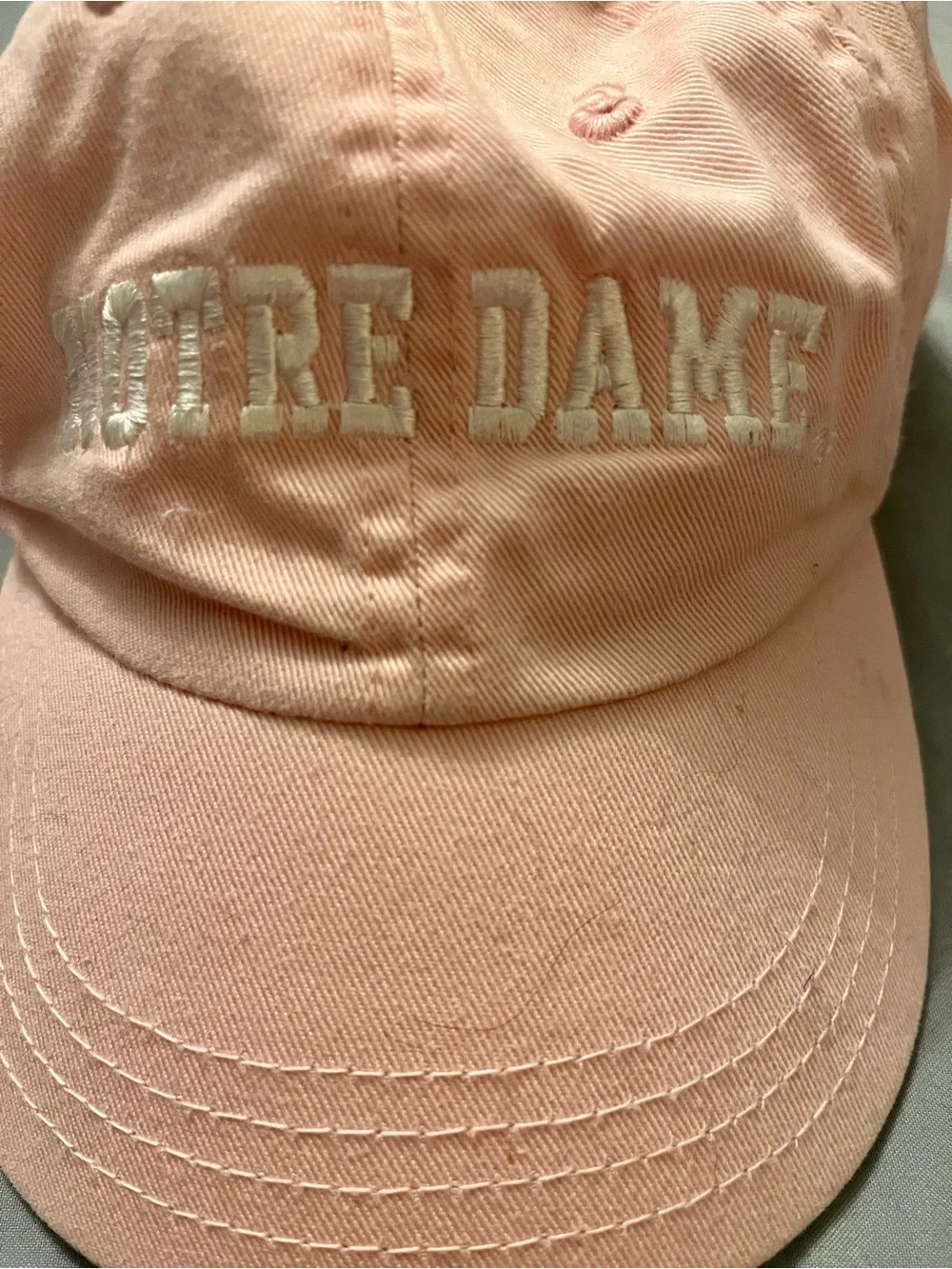 Youth Notre Dame Embroidered Baseball Cap - Light Pink